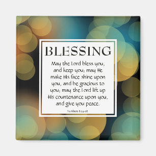 THE LORD BLESS YOU Numbers 6:24-26 BLUE Christian Magnet