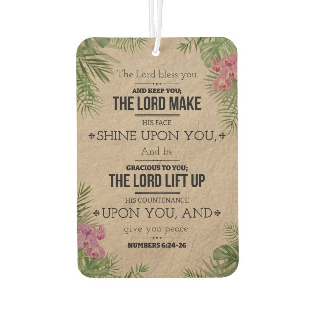 The Lord Bless You, Numbers 6:24-26 Car Air Freshener (Back)