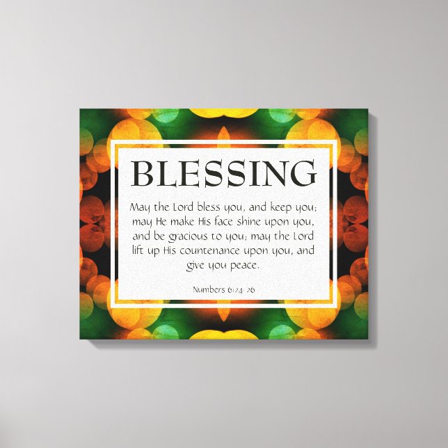 THE LORD BLESS YOU | Numbers 6:24-26 Christian Canvas Print (Front)