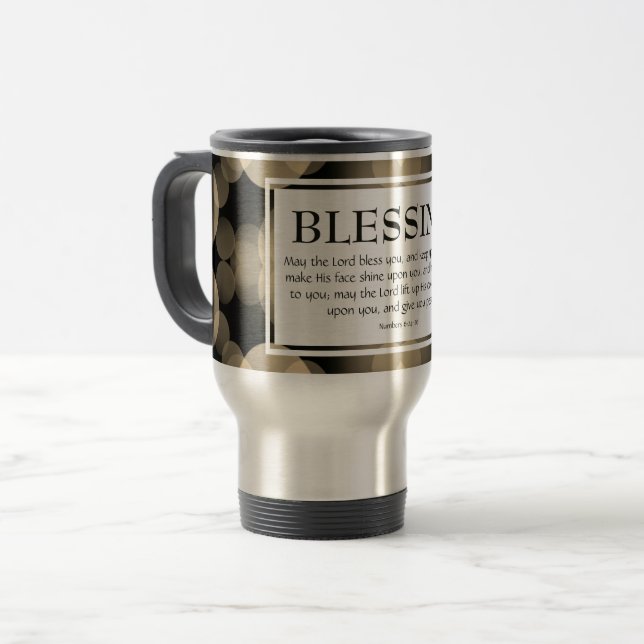 THE LORD BLESS YOU Numbers 6:24-26 SCRIPTURE Travel Mug (Front Left)