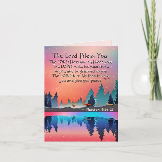 The Lord Bless You Numbers 6:24-26 Winter Lake Card (Front)