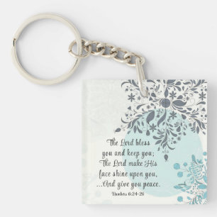 The Lord Bless You Numbers 6:24 Bible Verse Custom Key Ring