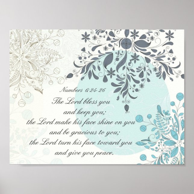 The Lord Bless You, Numbers 6:24 Bible Verse Poster (Front)