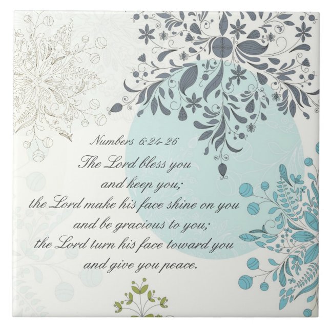 The Lord Bless You, Numbers 6:24 Bible Verse Tile (Front)