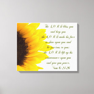 The Lord Bless you.../ Sunflower Canvas Print