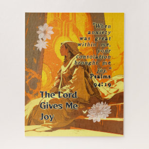 The Lord Gives Me Joy - Christian Retro Anime Jigsaw Puzzle
