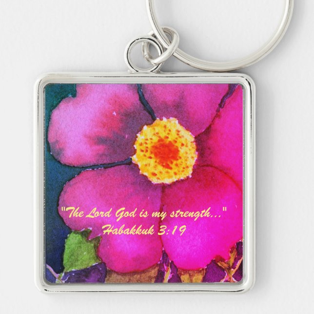 "The Lord God is my strength..." Bible truths  Key Key Ring (Front)