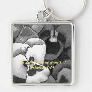 "The Lord God is my strength..." Bible truths Key Ring