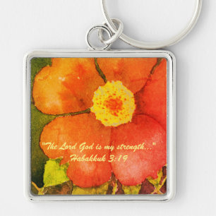 "The Lord God is my strength..." Bible truths Key Ring