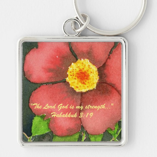 "The Lord God is my strength..." Bible truths  Key Ring (Front)