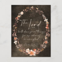 The Lord Hath Done Great Things KJV Floral Grunge 
