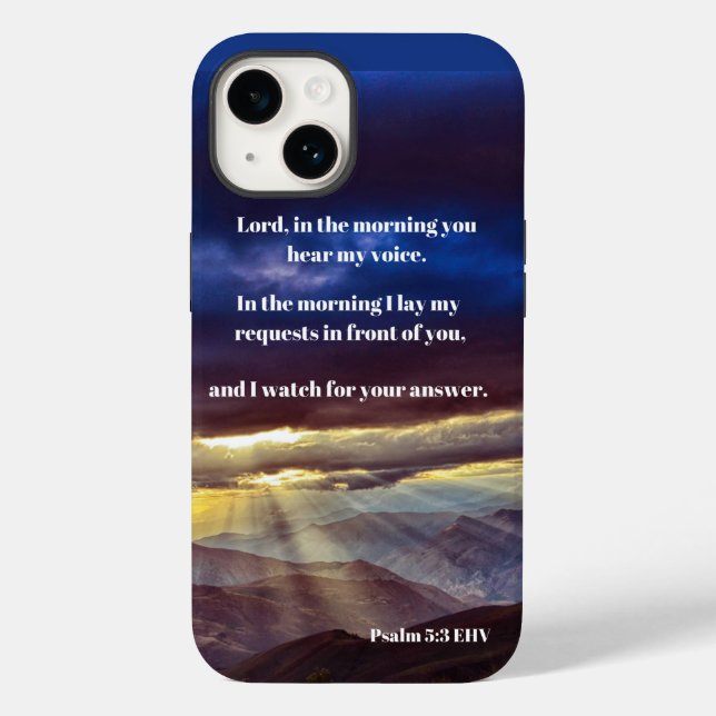 The Lord Hears Me Psalm 5:3 Bible Verse Case-Mate iPhone Case (Back)