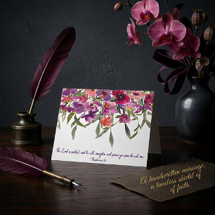The Lord is faithful watercolor floral Christian Card