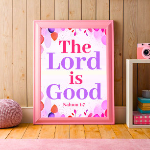The Lord is good Boho Christian Teen Girl Wall Art