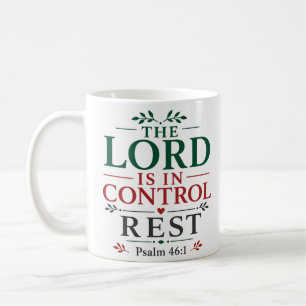 The Lord Is In Control Rest Minimalist Layout Coffee Mug