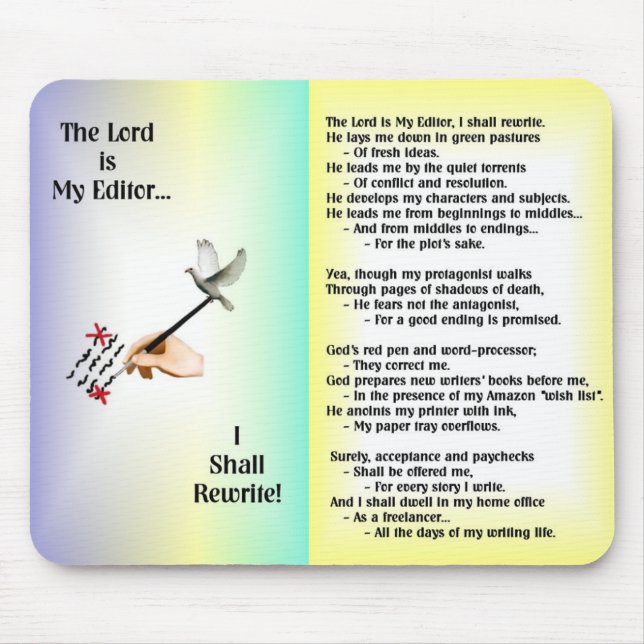 The Lord is My Editor--Mousepad Mouse Mat (Front)