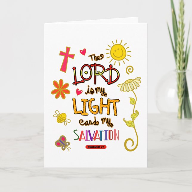 The Lord is My Light and My Salvation Bible Verse Card (Front)