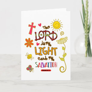 The Lord is My Light and My Salvation Bible Verse Card