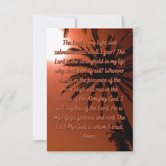 The Lord Is My Light Flat Greeting Card (Front)