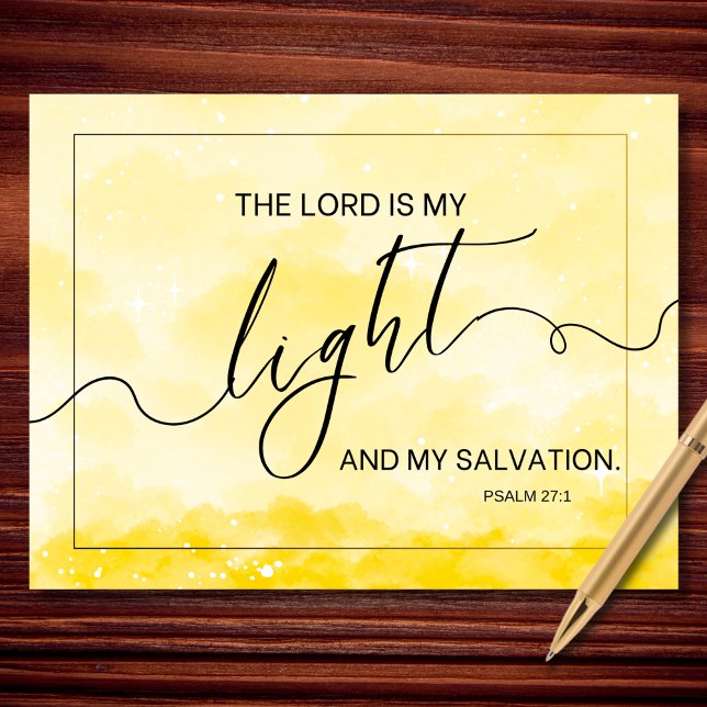 The Lord Is My Light Psalm 27 1 Christian Faith Postcard (Creator Uploaded)