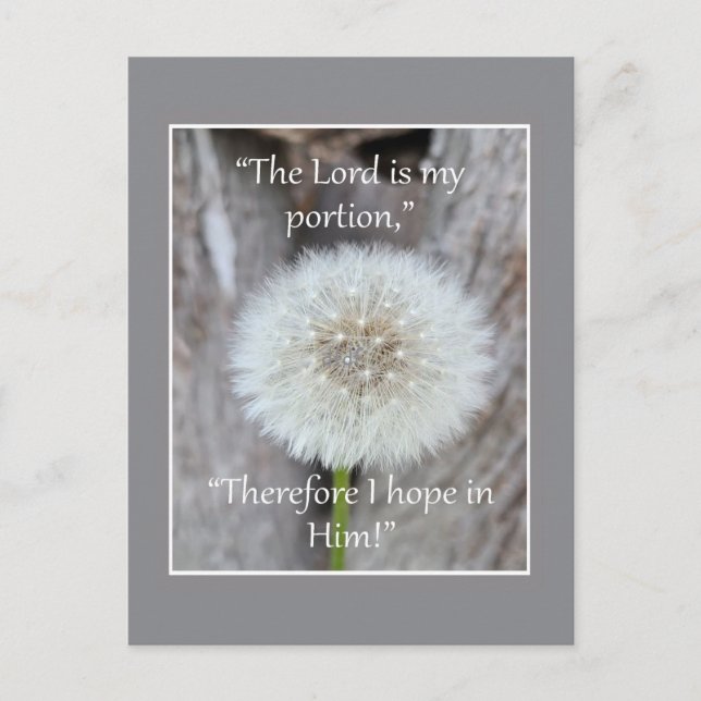 The Lord is My Portion Bible Scripture Quote  Postcard (Front)