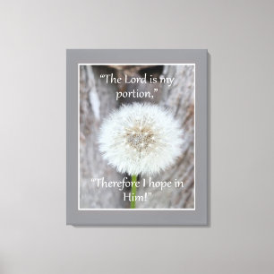 The Lord is My Portion Bible Scripture Quote Poste Canvas Print