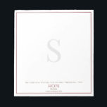 The Lord is My Portion Deep Red Monogram Scripture Notepad<br><div class="desc">This Bible verse notepad is sure to be an inspiration. This design features a crisp white background with a deep red border and classic typography that includes an elegant monogram. What an great way to remind yourself of the hope that only Christ can give.</div>
