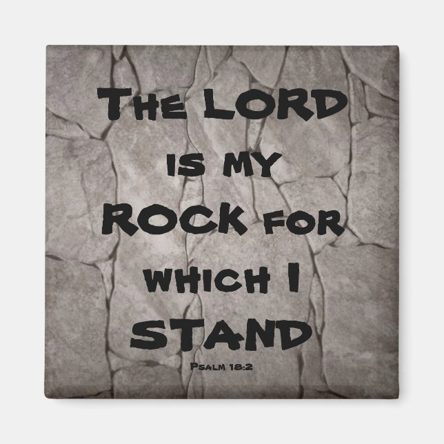 The Lord Is My Rock Christian Bible Scripture Magnet (Front)