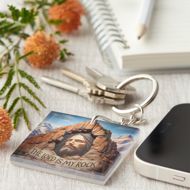The Lord Is My Rock Key Ring (Front Right)