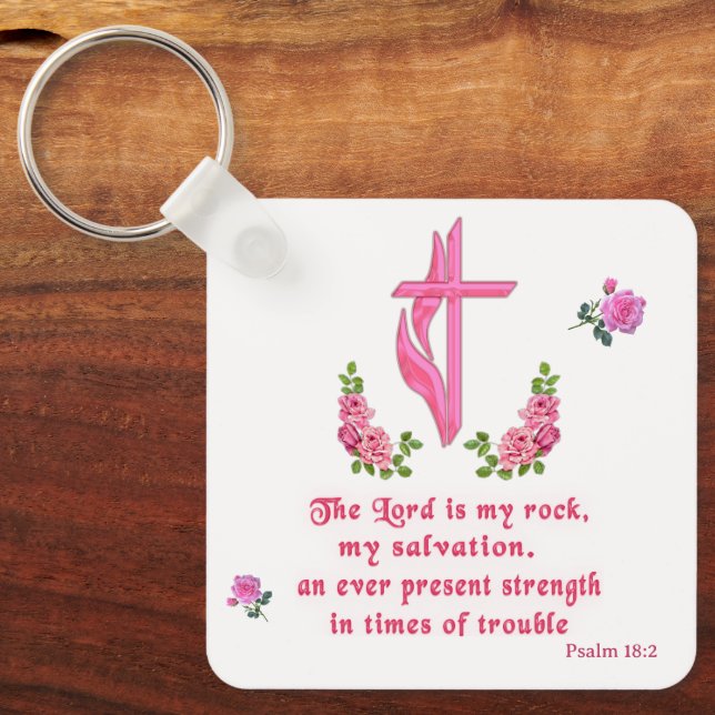 The Lord is my rock Key Ring (Front)