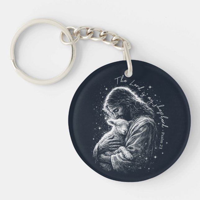 The Lord is my Shepard. Psalm 23. Acrylic Keychain (Front)