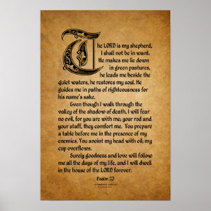 The Lord is my Shepherd (23 Psalm) Poster