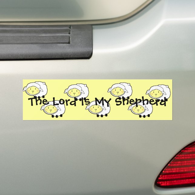 The LORD is my shepherd Cute Sheep Graphic Bumper Sticker (On Car)