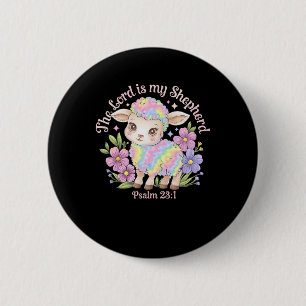 The Lord Is My Shepherd Easter Christian Faith Bib 6 Cm Round Badge
