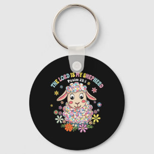 The Lord Is My Shepherd Easter Christian Faith Bib Key Ring