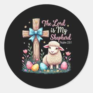 The Lord Is My Shepherd Easter Christian Lamb East Classic Round Sticker