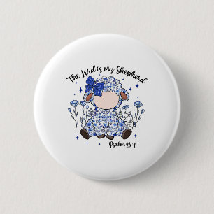 The Lord Is My Shepherd Easter Day Jesus Christian 6 Cm Round Badge