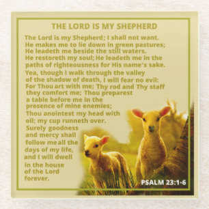 The Lord is my Shepherd  Glass Coaster