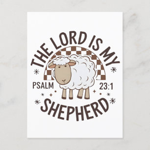 The Lord is my shepherd Jesus Thanksgiving Announcement Postcard