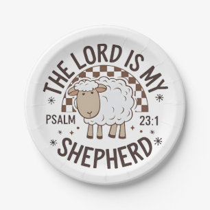 The Lord is my shepherd Jesus Thanksgiving Paper Plate