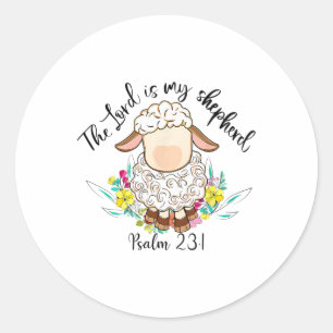 The Lord Is My Shepherd Lord's Prayer Christian Ea Classic Round Sticker