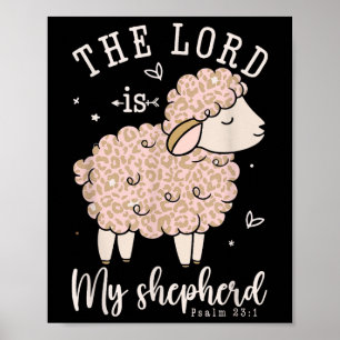 The Lord Is My Shepherd Prayer Christian Sheep Wom Poster