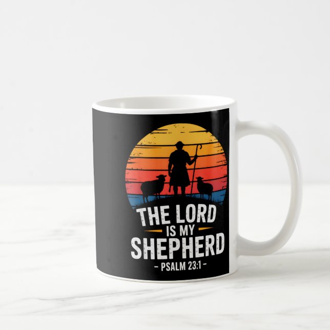 The Lord Is My Shepherd Psalm 23_1 Bible Verse  Coffee Mug (Right)