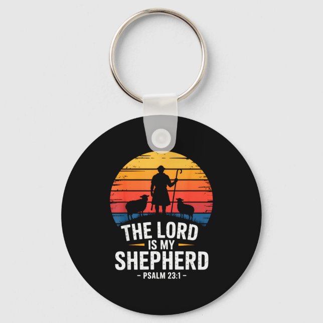 The Lord Is My Shepherd Psalm 23_1 Bible Verse  Key Ring (Front)