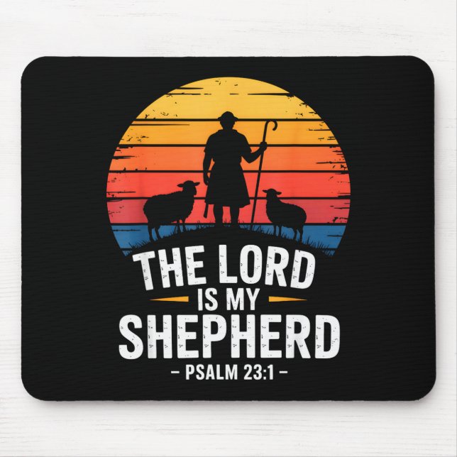The Lord Is My Shepherd Psalm 23_1 Bible Verse  Mouse Mat (Front)