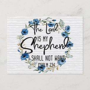 The Lord Is My Shepherd   Psalm 23:1 Bible Verse Postcard