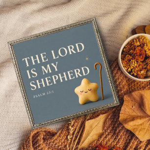 The Lord Is My Shepherd   Psalm 23:1   Blue Grey Poster