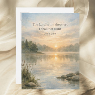 The Lord Is My Shepherd Psalm 23:1 Christian Postcard