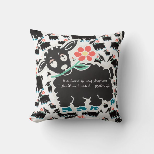 The Lord is my Shepherd Psalm 23:1 Minimalist  Cushion (Front)