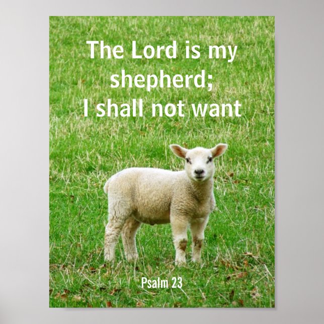 The Lord is my shepherd, psalm 23, a lamb poster (Front)